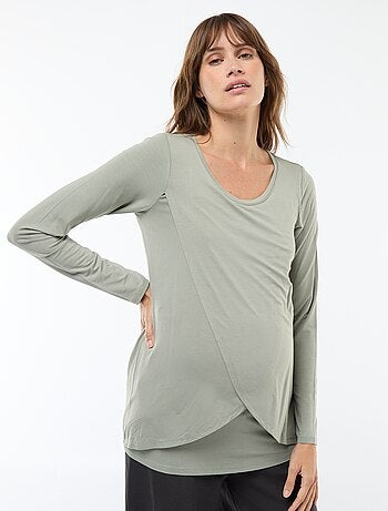 Borstvoedings-T-shirt met gemêleerd effect