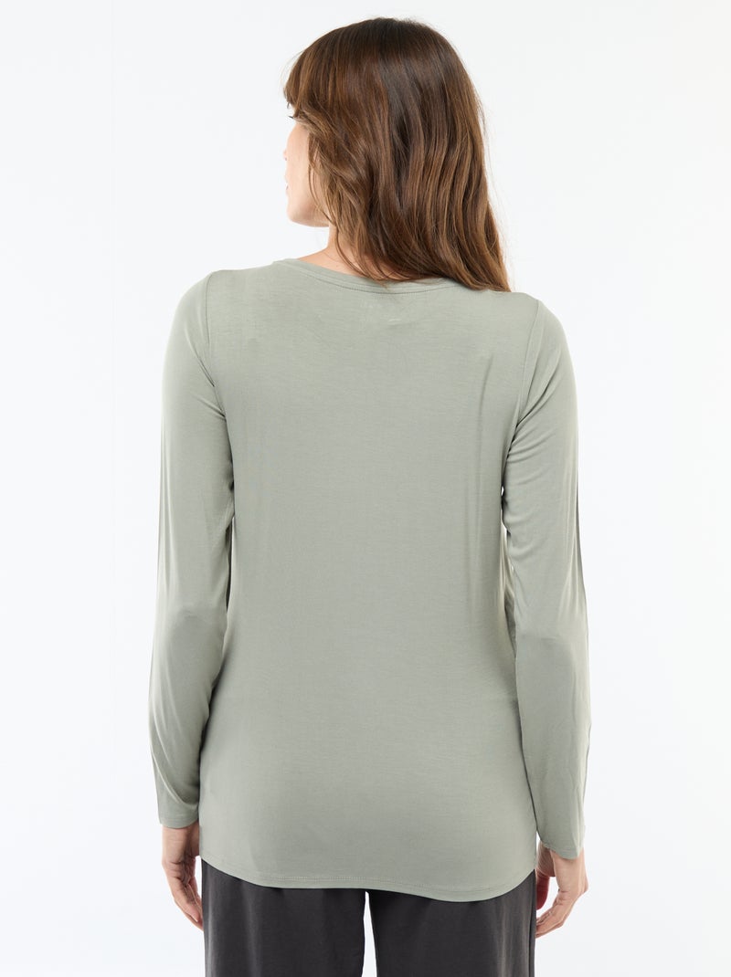 Borstvoedings-T-shirt met gemêleerd effect Groen - Kiabi