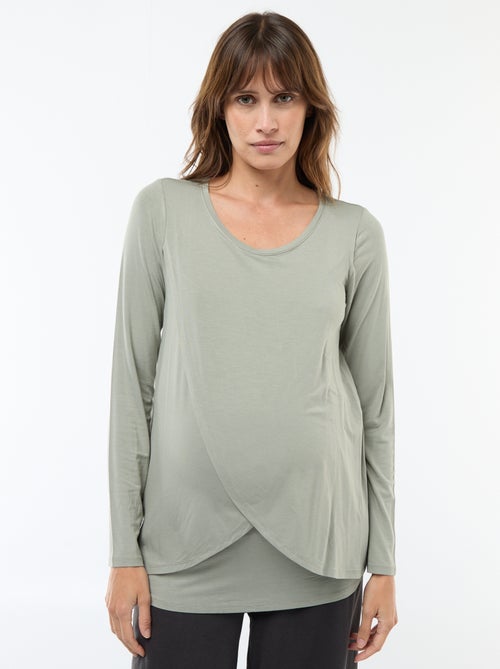 Borstvoedings-T-shirt met gemêleerd effect - Kiabi