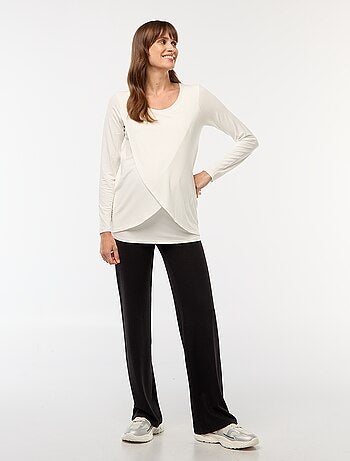 Borstvoedings-T-shirt met gemêleerd effect