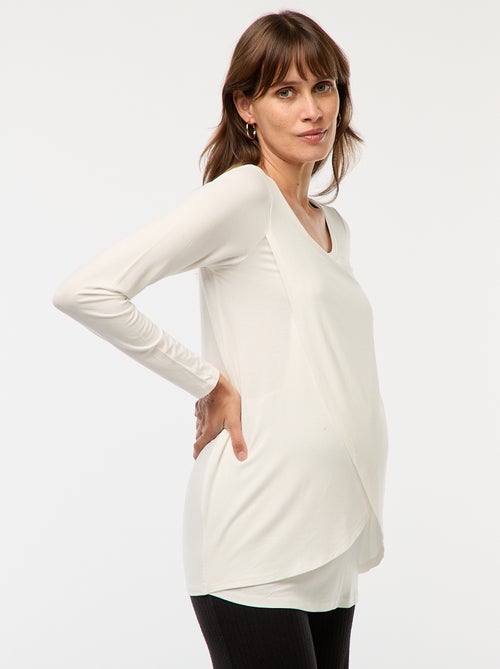 Borstvoedings-T-shirt met gemêleerd effect - Kiabi