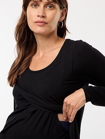 Borstvoedings-T-shirt met gemêleerd effect