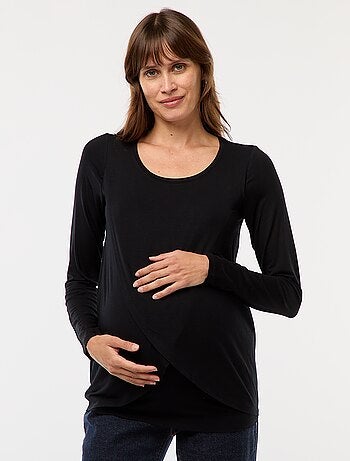 Borstvoedings-T-shirt met gemêleerd effect