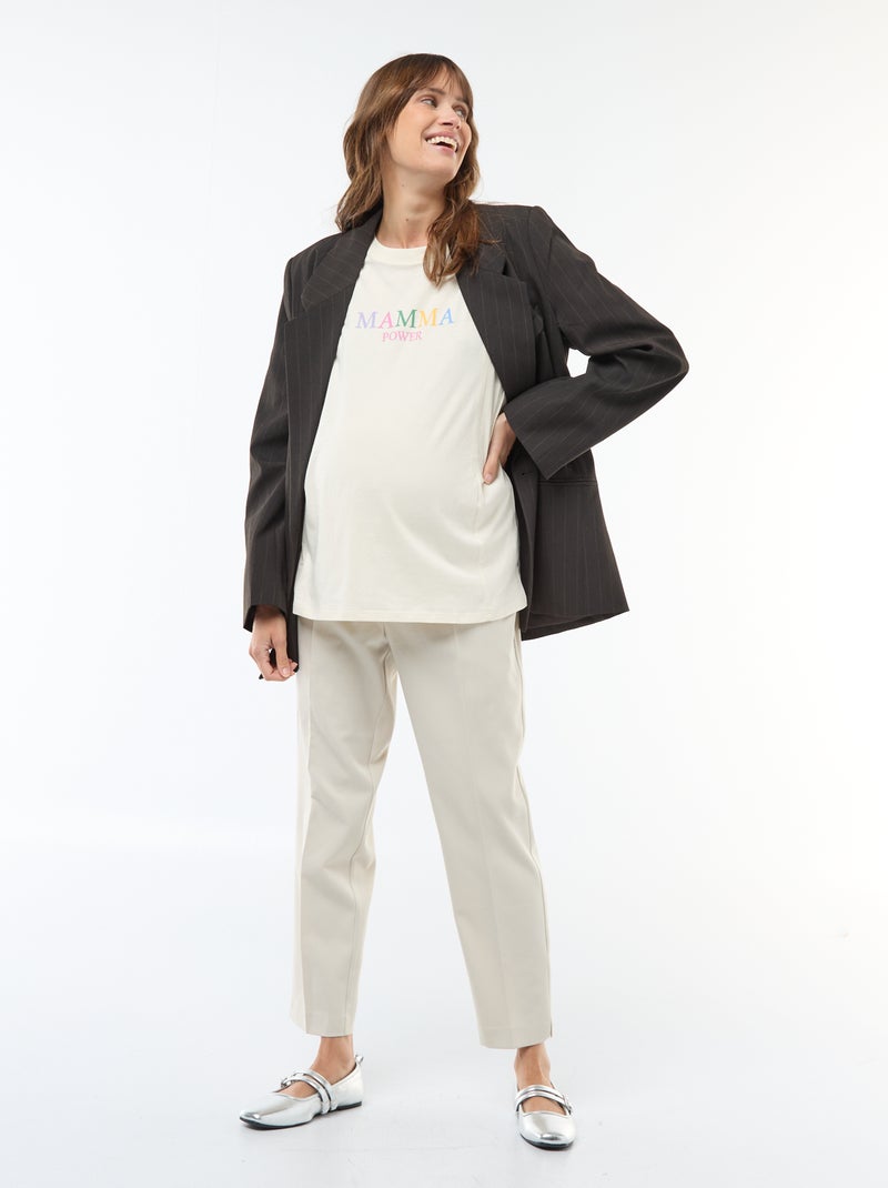 Borstvoedings-T-shirt met korte mouw en print Wit - Kiabi