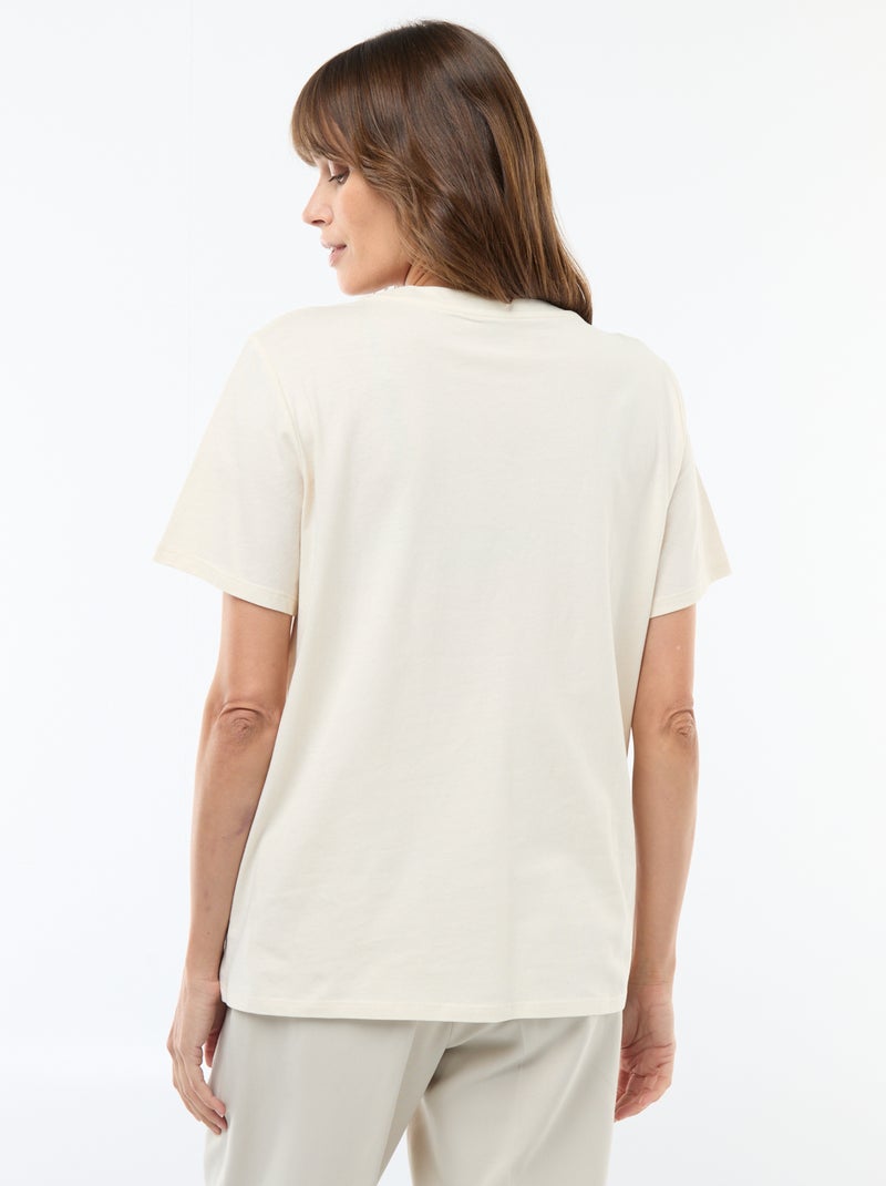 Borstvoedings-T-shirt met korte mouw en print Wit - Kiabi
