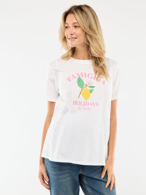 Borstvoedings-T-shirt met korte mouw en print - Kiabi
