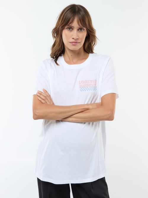 Borstvoedings-T-shirt met korte mouw en print - Kiabi