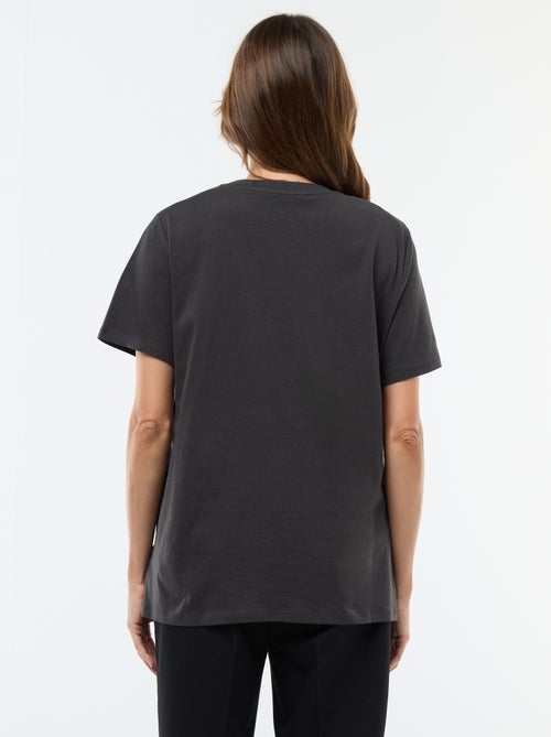 Borstvoedings-T-shirt met korte mouw en print - Kiabi