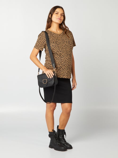 Borstvoedings-T-shirt met luipaardprint - Kiabi