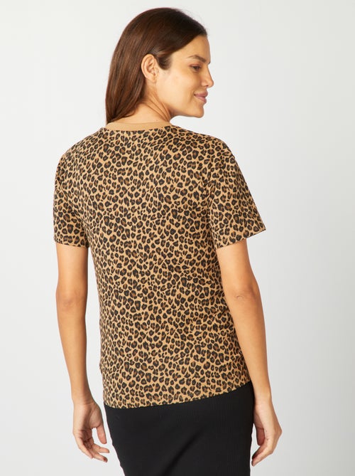 Borstvoedings-T-shirt met luipaardprint - Kiabi