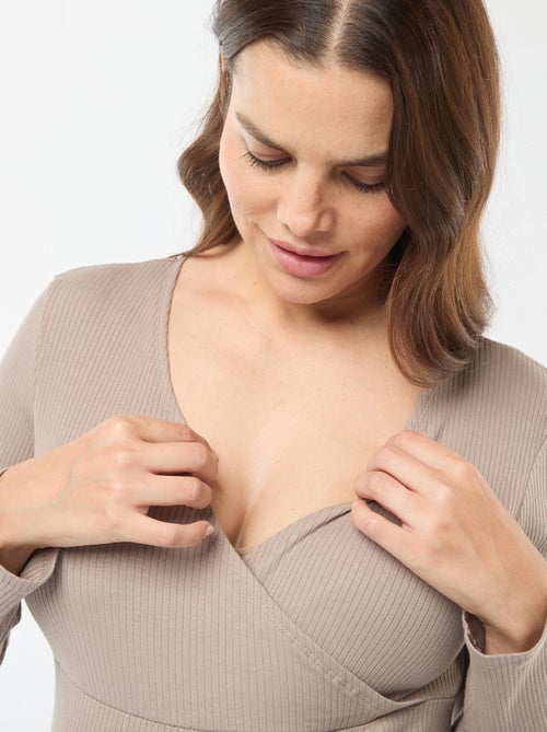 Borstvoedings-T-shirt met overslag - Kiabi