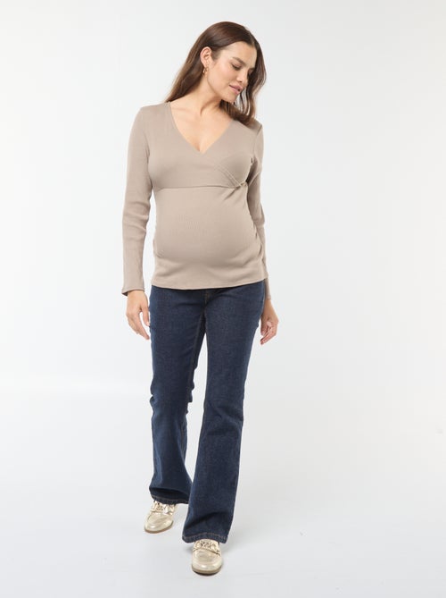 Borstvoedings-T-shirt met overslag - Kiabi