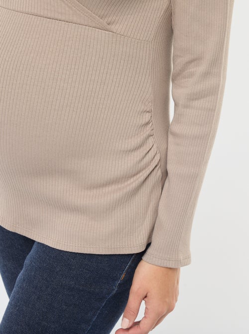 Borstvoedings-T-shirt met overslag - Kiabi