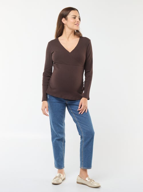 Borstvoedings-T-shirt met overslag - Kiabi