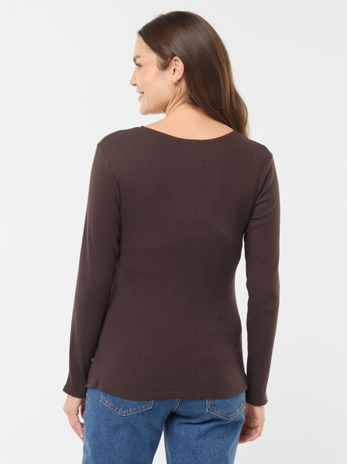 Borstvoedings-T-shirt met overslag - Kiabi