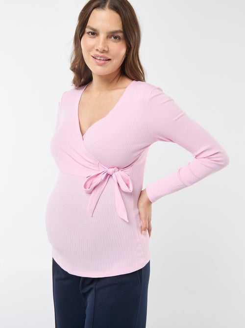 Borstvoedings-T-shirt met overslag - Kiabi