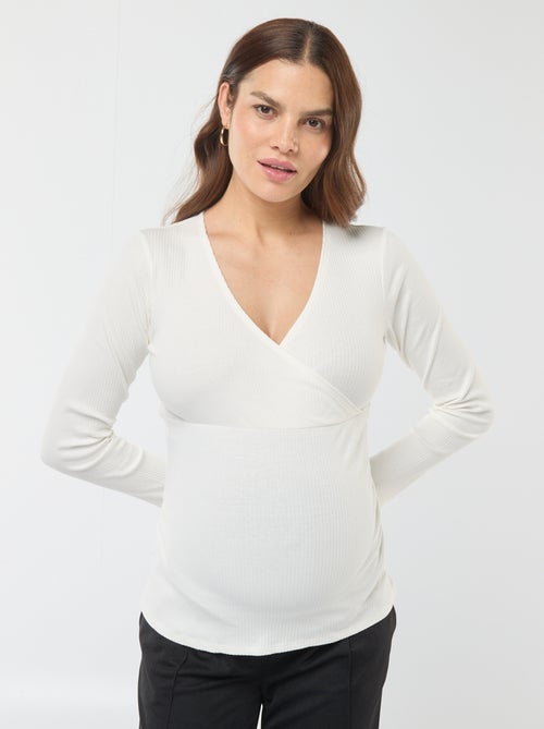 Borstvoedings-T-shirt met overslag - Kiabi