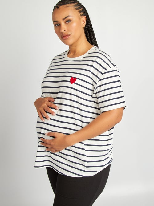 Borstvoedings-T-shirt met ronde hals - Kiabi