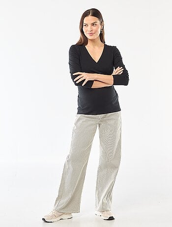 Borstvoedings-T-shirt van ribstof