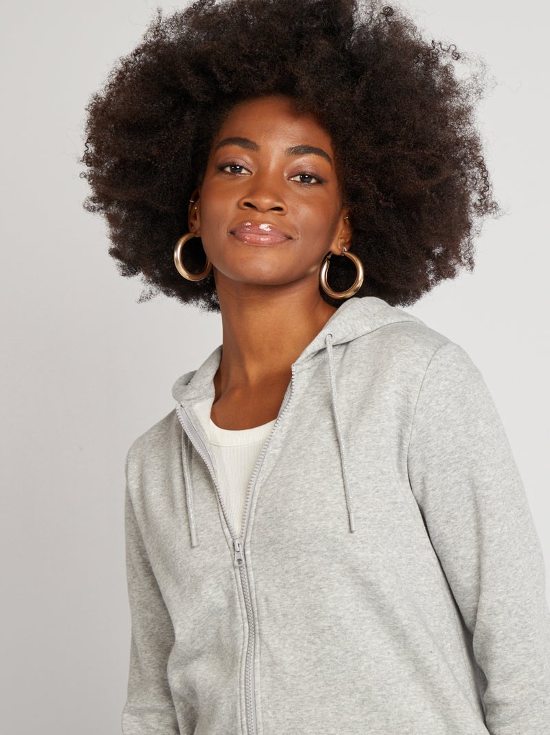 Borstvoedingshoodie met rits GRIJS - Kiabi