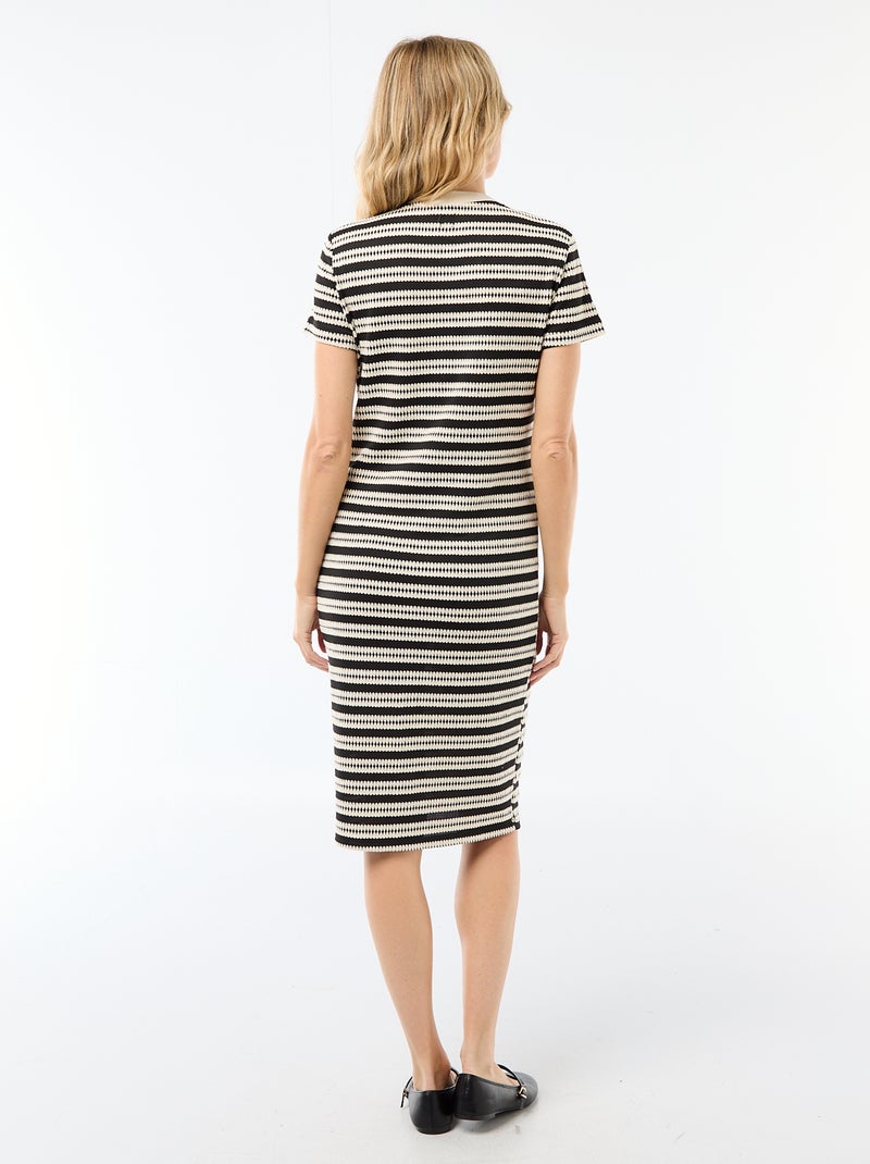 Borstvoedingsjurk van gehaakte tricot Biege - Kiabi