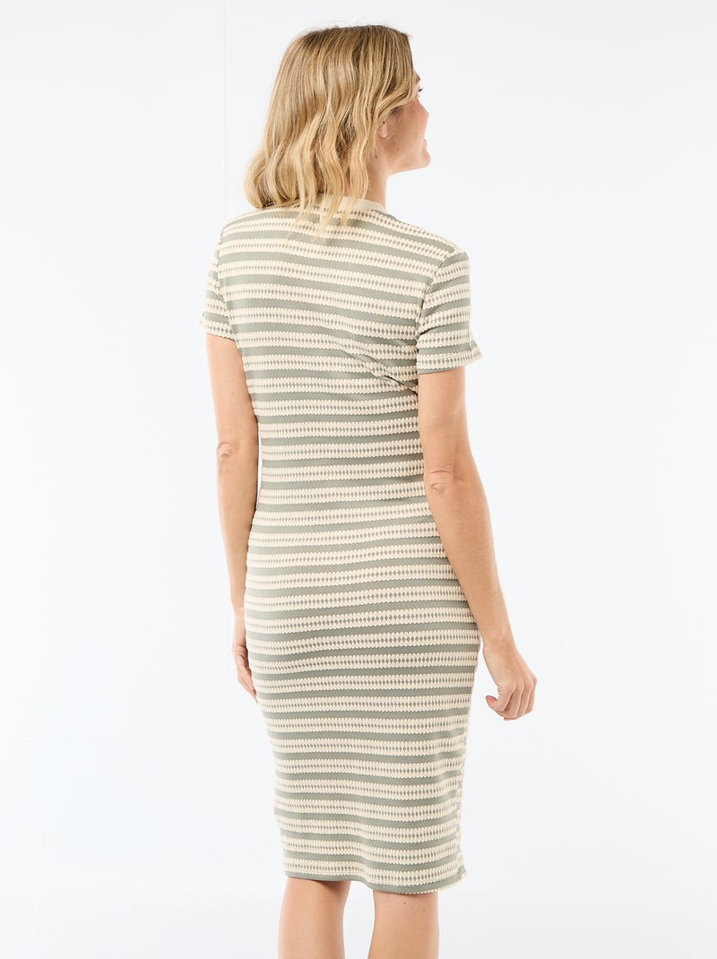 Borstvoedingsjurk van gehaakte tricot Wit - Kiabi