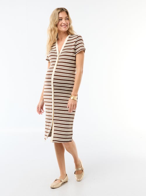 Borstvoedingsjurk van gehaakte tricot - Kiabi