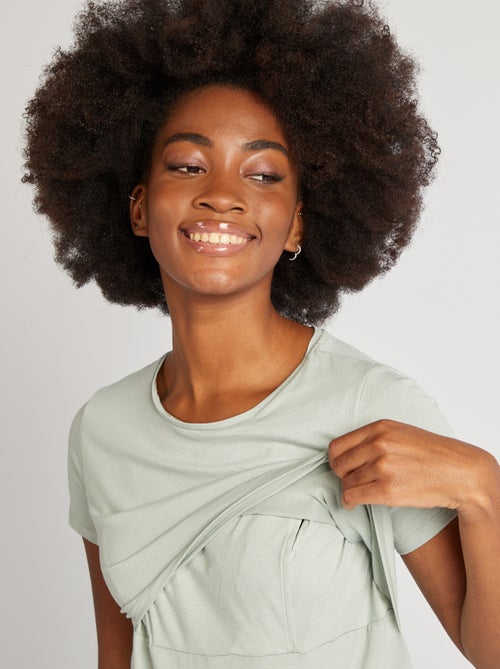 Borstvoedingsnachthemd met opschrift - Kiabi