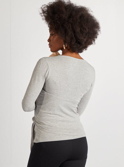 Borstvoedingsshirt met kangoeroezak - Kiabi