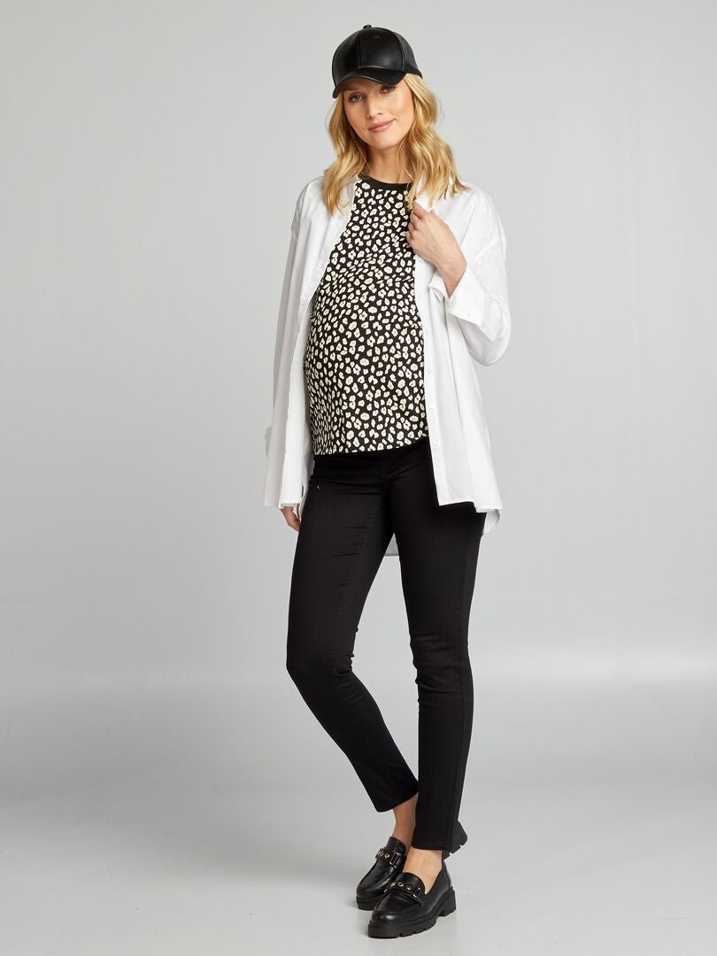 Smallshow Vrouwen lange mouwen borstvoeding top moederschap borstvoeding T- shirt zwangerschap kleding Navy L