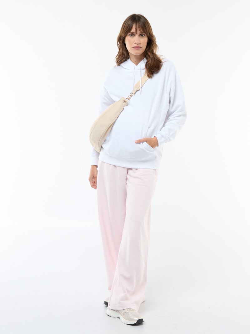 Borstvoedingssweater met capuchon wit - Kiabi