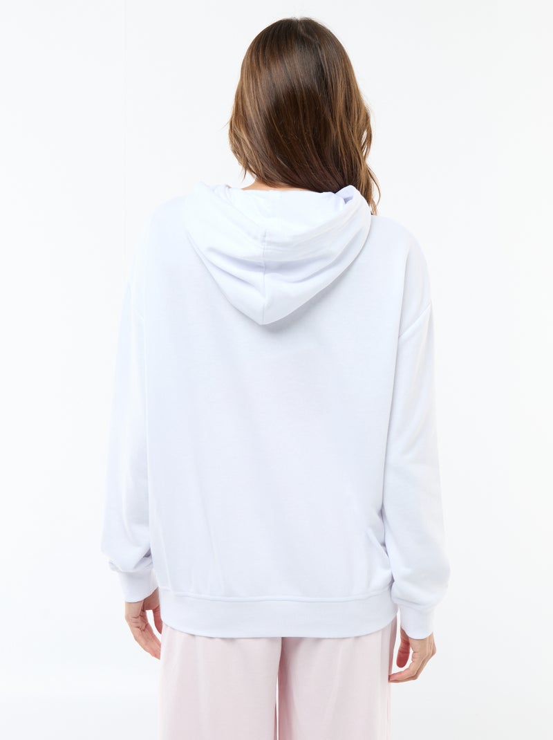 Borstvoedingssweater met capuchon wit - Kiabi