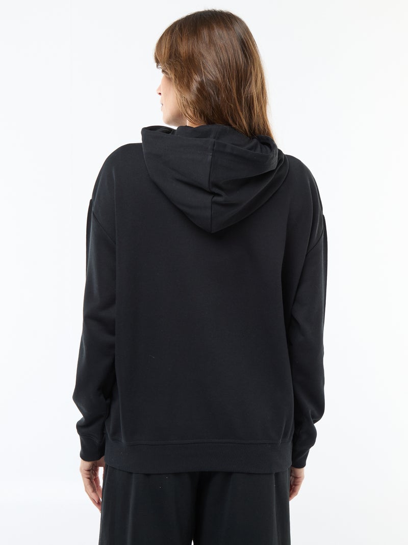 Borstvoedingssweater met capuchon zwart - Kiabi