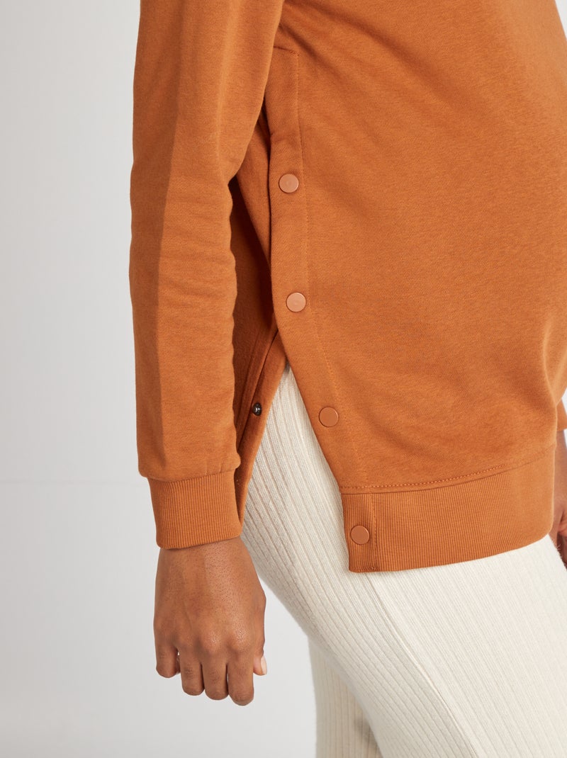 Borstvoedingssweater met print BRUIN - Kiabi