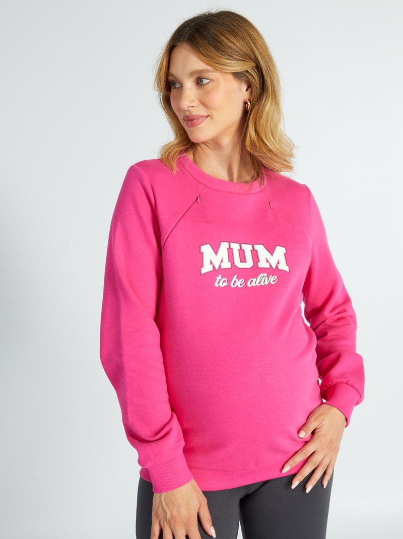 Borstvoedingssweater met ronde hals ROSE - Kiabi