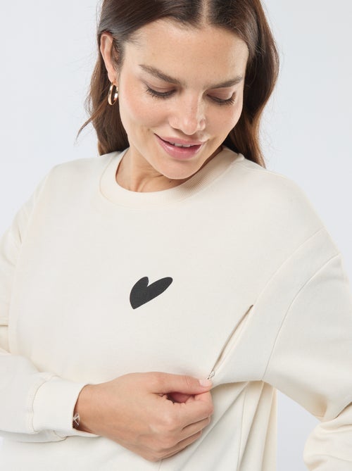 Borstvoedingssweater van joggingstof - Kiabi