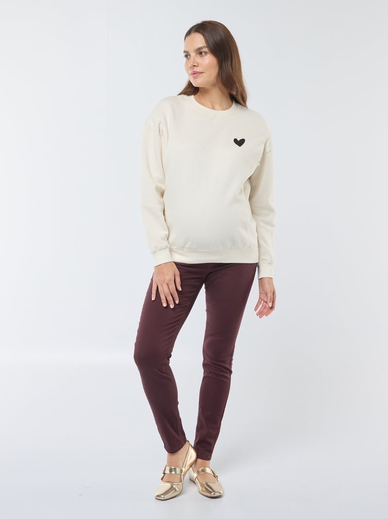 Borstvoedingssweater van joggingstof Biege - Kiabi