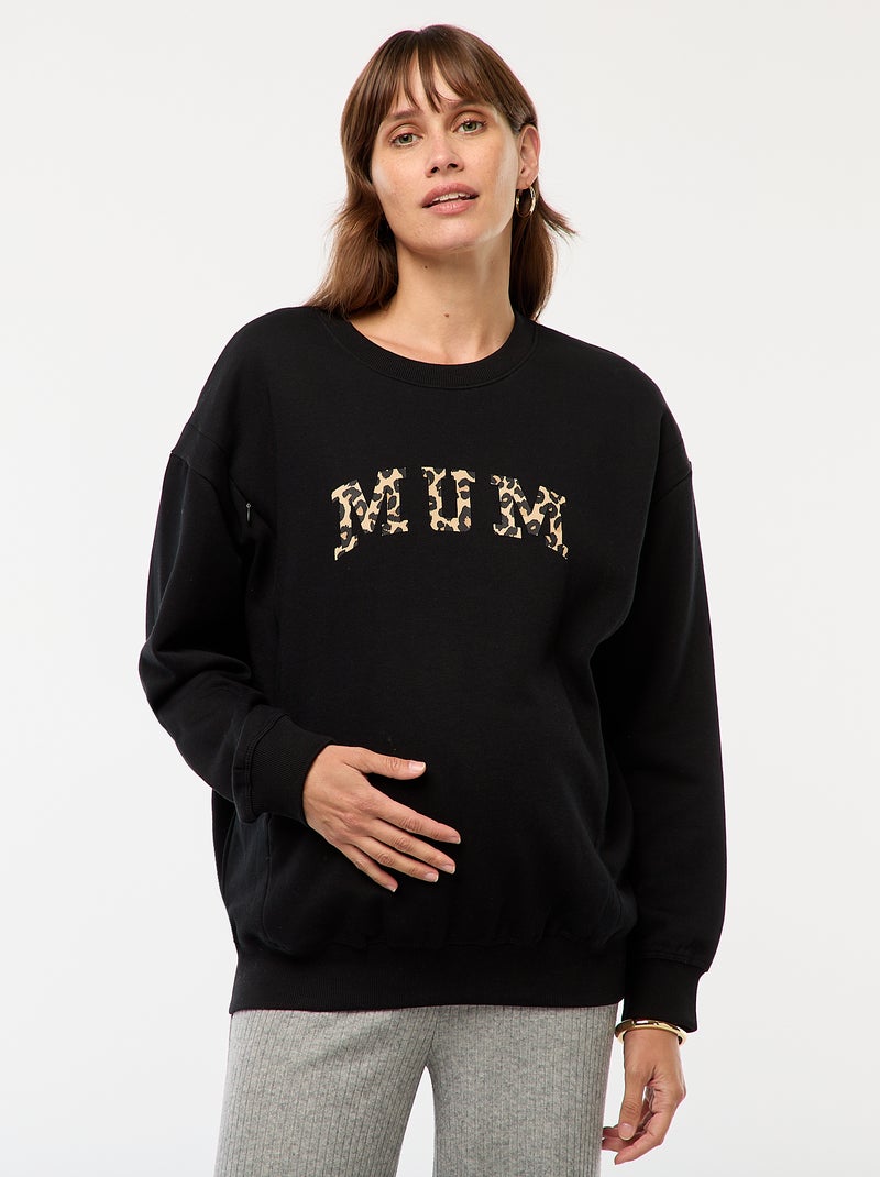 Borstvoedingssweater van joggingstof Biege - Kiabi