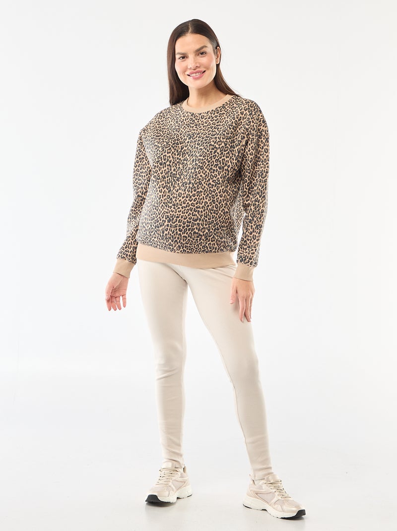 Borstvoedingssweater van joggingstof Biege - Kiabi