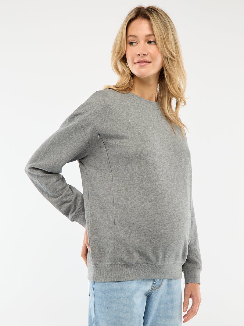 Borstvoedingssweater van joggingstof Grijs - Kiabi