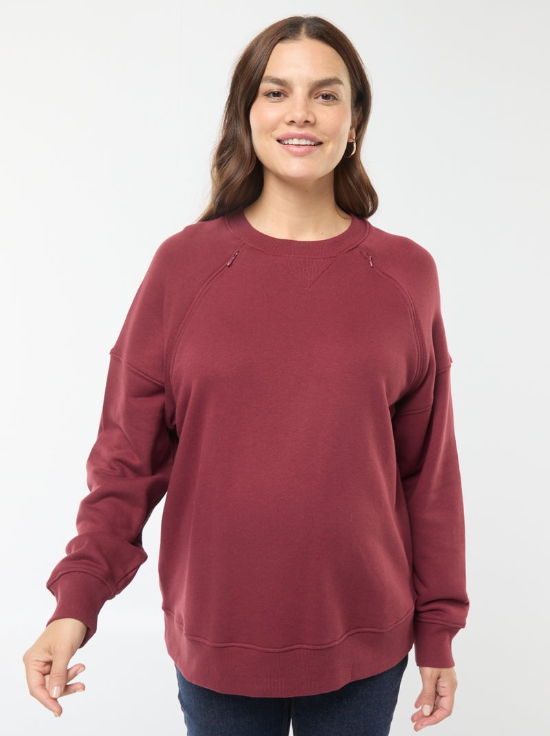 Borstvoedingssweater van joggingstof Rood - Kiabi