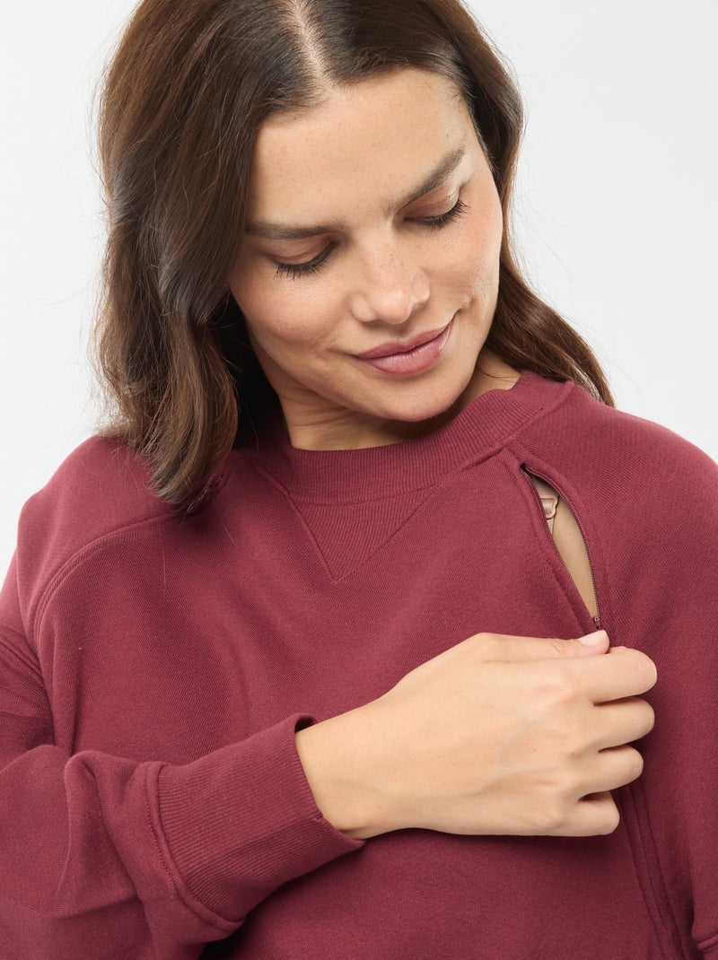 Borstvoedingssweater van joggingstof Rood - Kiabi