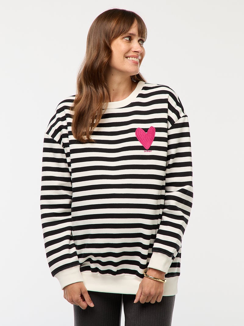 Borstvoedingssweater van joggingstof Wit - Kiabi