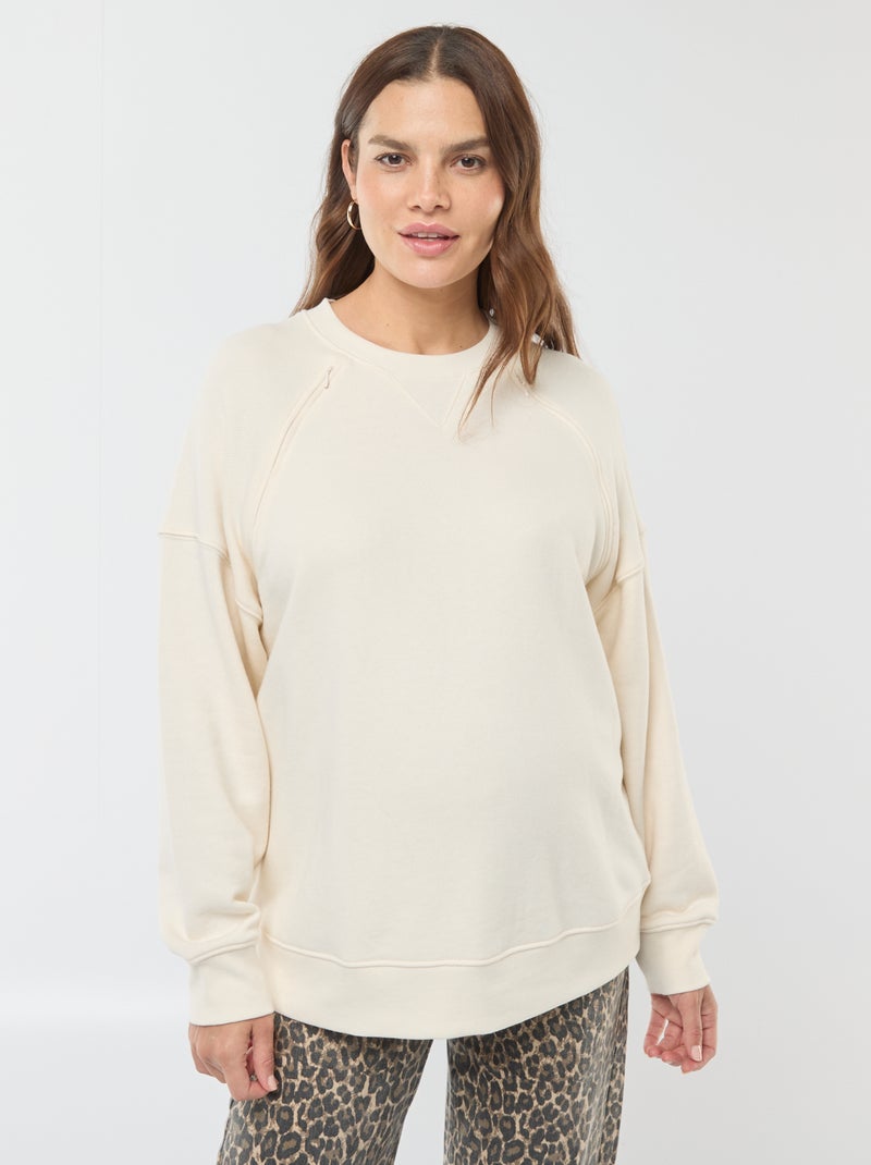 Borstvoedingssweater van joggingstof Wit - Kiabi