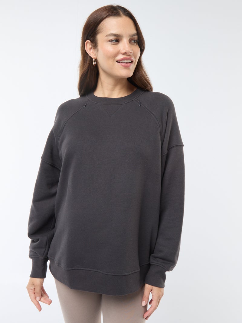 Borstvoedingssweater van joggingstof Zwart - Kiabi