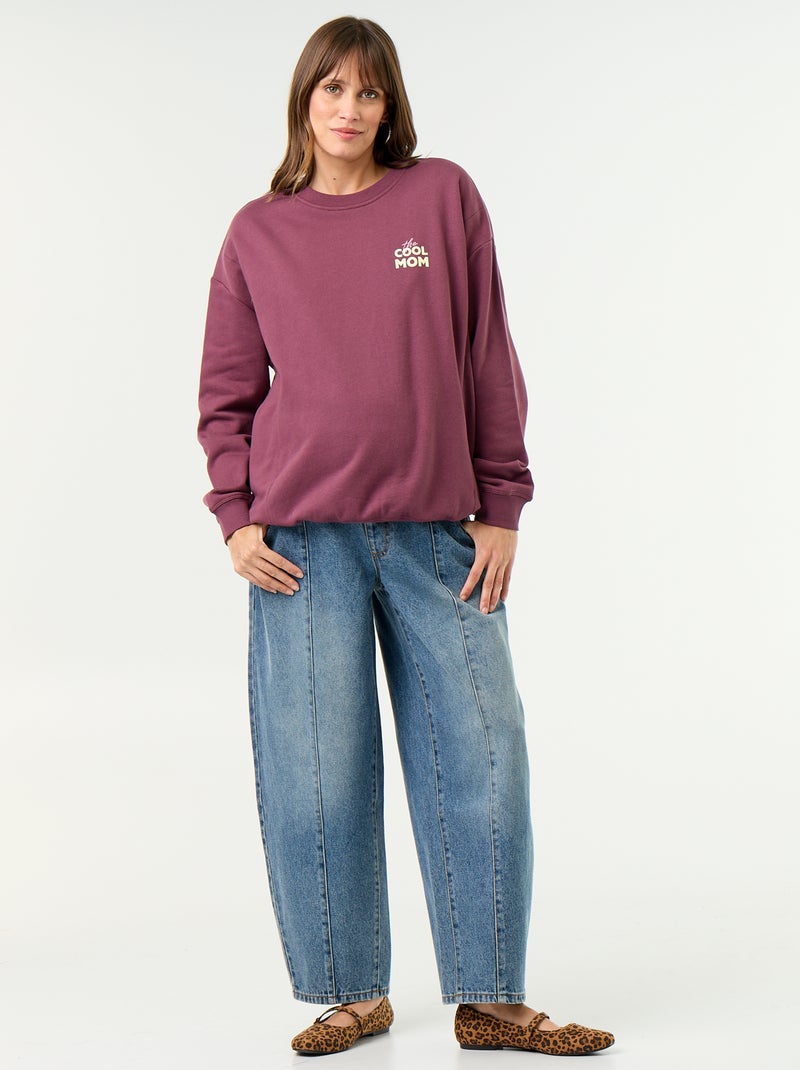 Borstvoedingssweatshirt met print Bruin - Kiabi