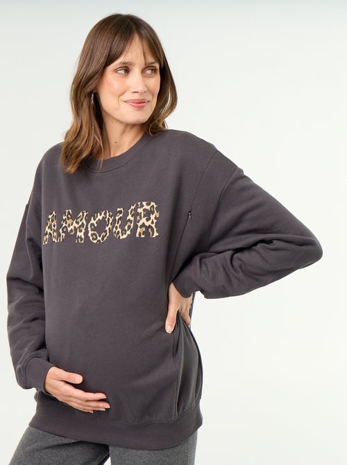 Borstvoedingssweatshirt met print - Kiabi