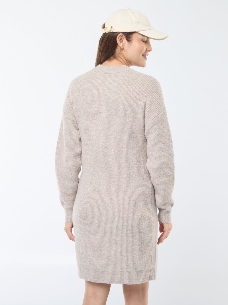 Borstvoedingstrui-jurk met knoopsluiting Biege - Kiabi