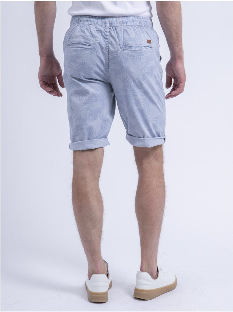 Bostano chino bermuda shorts met patroon Hemelsblauw - Kiabi