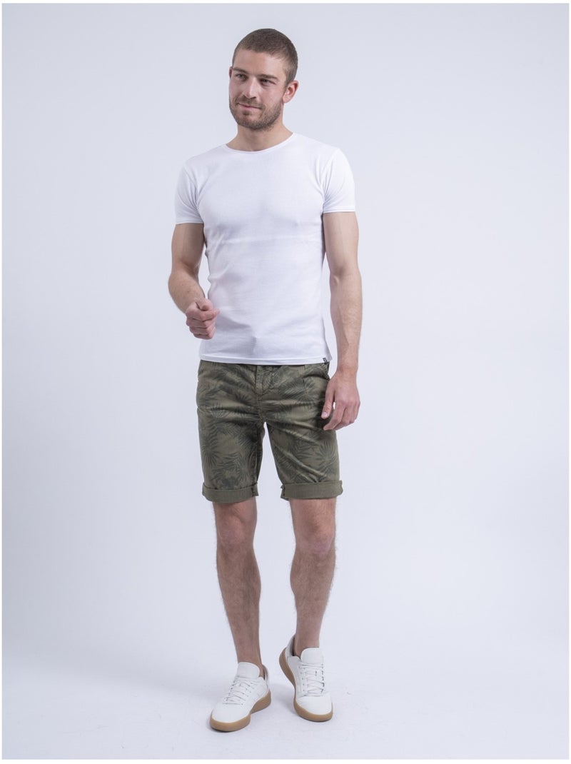 Bostano chino bermuda shorts met patroon Kaki - Kiabi